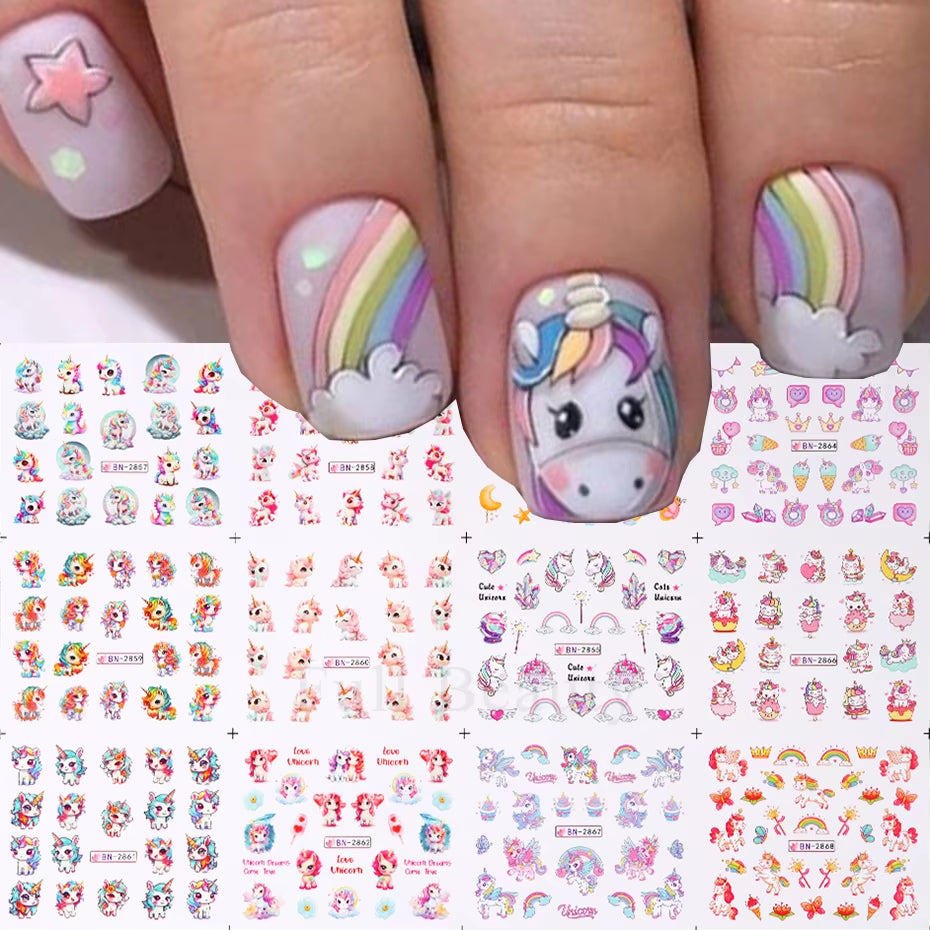 12 Pcs Nail Sticker Set Summer Water Decal Nail Art Ink Flowers Leaves Graffiti Slider for Nail Decoration Foils Tattoo